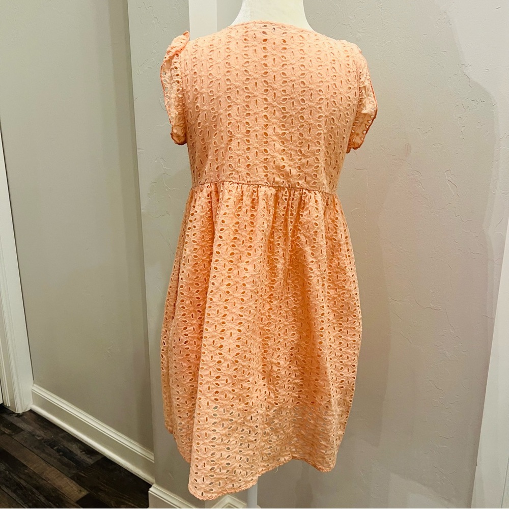 Miss Sparkling  OrangeEyelet Dress Pullover Beach Boho Surplice V Neck Women’s S - Picture 3 of 4